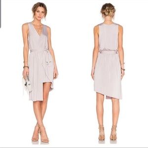 Lovers and Friends Asymmetrical Gray/Purple Tie Dress